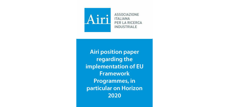 Airi position paper regarding the implementation of EU Framework Programmes, in particular on Horizon 2020