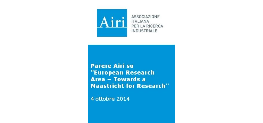 Parere Airi sul Documento “EuropeanResearch Area - toward a Maastricht for research"